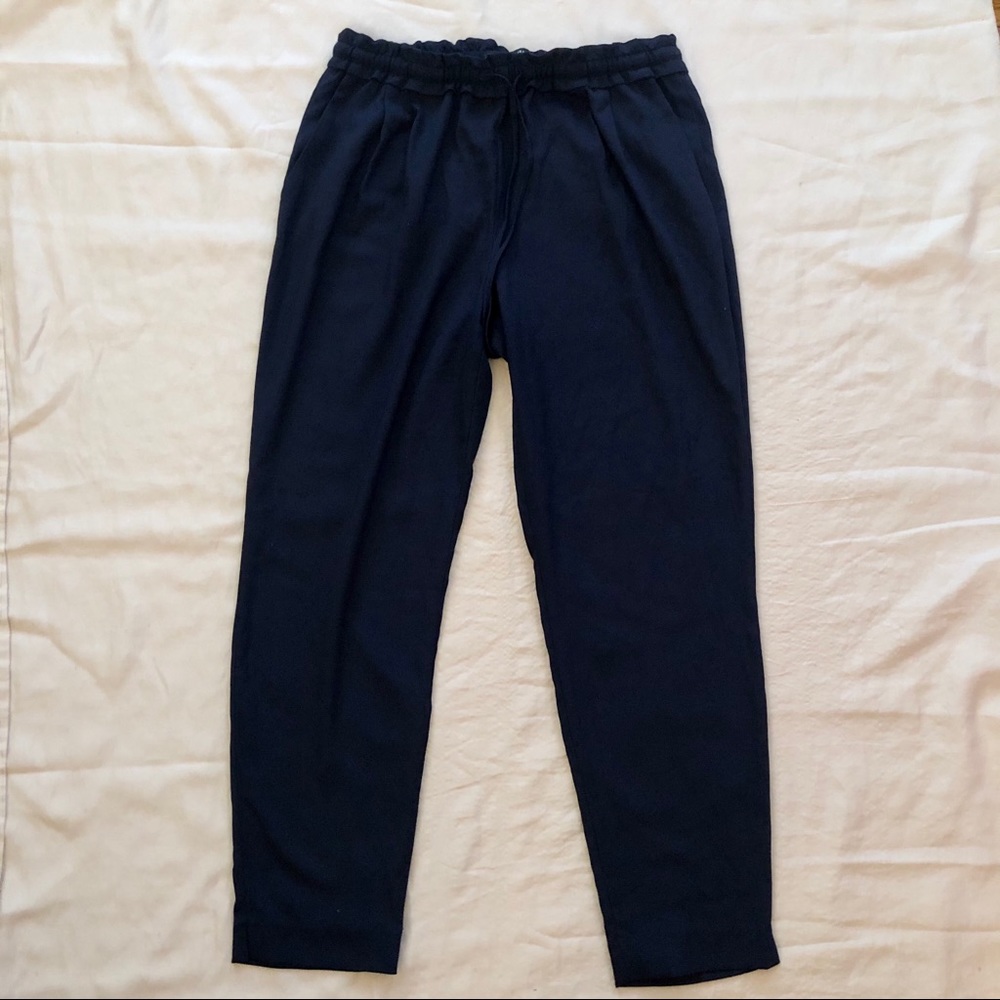 Zara Drawstring Navy Pant